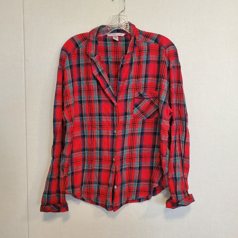 Victoria's Secret Women Pajama Set. Size Medium. Red plaid.